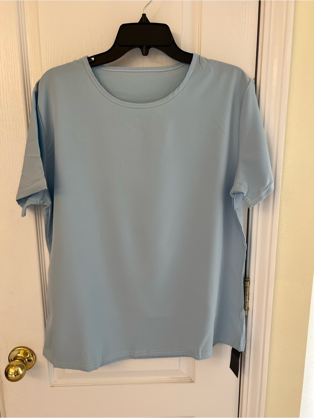 Light Blue Women's Short Sleeve Crewneck Top